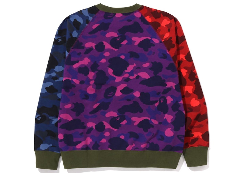 BAPE Crazy Camo Relaxed Fit College Crewneck Multicolor