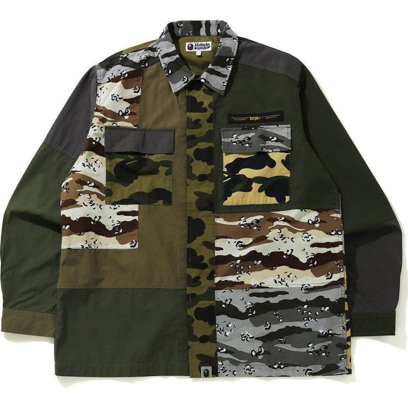 BAPE Crazy Camo Relaxed Military Shirt Multi