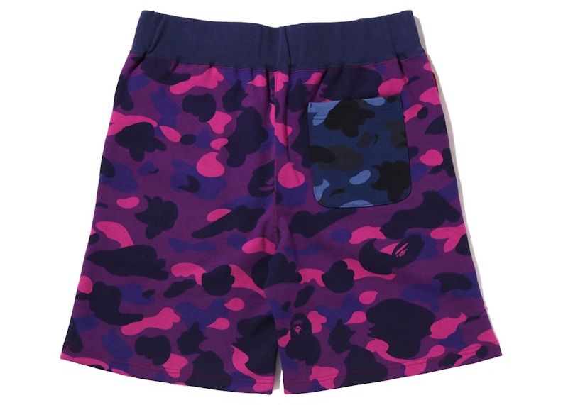 BAPE Crazy Camo Shark Sweat Shorts Red
