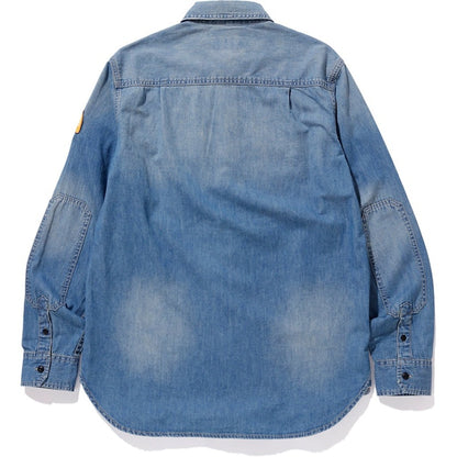 BAPE Crazy Patch Denim Shirt Indigo