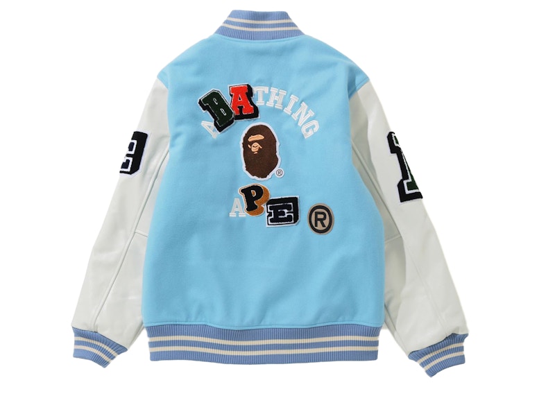 BAPE Crazy Patch Varsity Jacket Sax