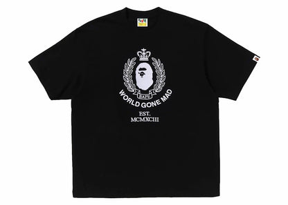 BAPE Crest College Logo Relaxed Fit Tee Black