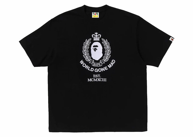 BAPE Crest College Logo Relaxed Fit Tee Black