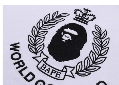 BAPE Crest College Logo Relaxed Fit Tee White