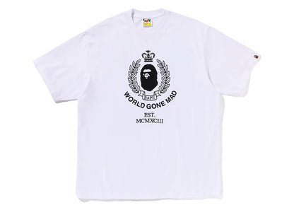 BAPE Crest College Logo Relaxed Fit Tee White