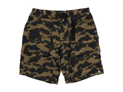 BAPE Crinkle Effect 1st Camo Regular Fit Climbing Shorts Green