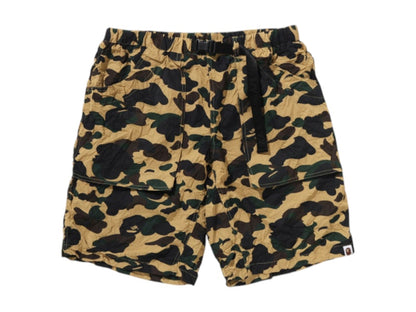 BAPE Crinkle Effect 1st Camo Regular Fit Climbing Shorts Yellow