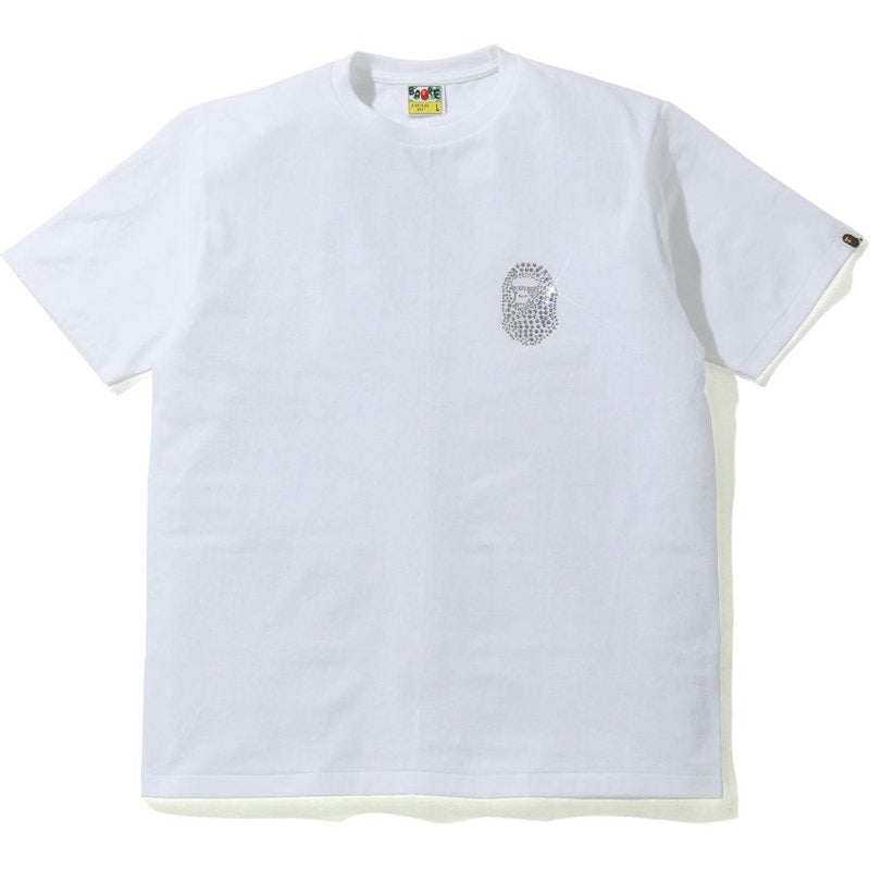 BAPE Crystal Stone Ape Head Tee White