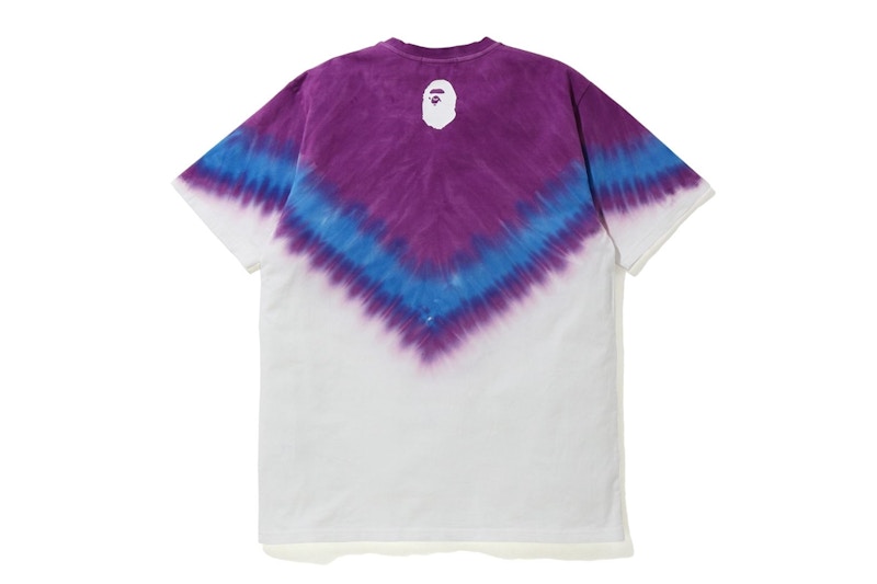 BAPE Curved Logo Tie Dye Tee Purple