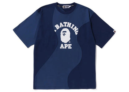 BAPE Cutting College Relaxed Fit Tee Navy