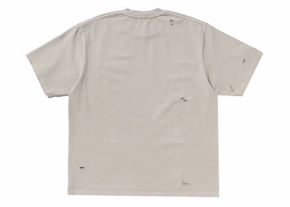 BAPE Damaged Garment Dyed Relaxed Fit Tee Ivory