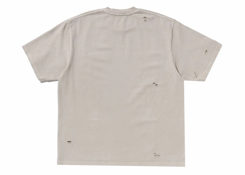 BAPE Damaged Garment Dyed Relaxed Fit Tee Ivory