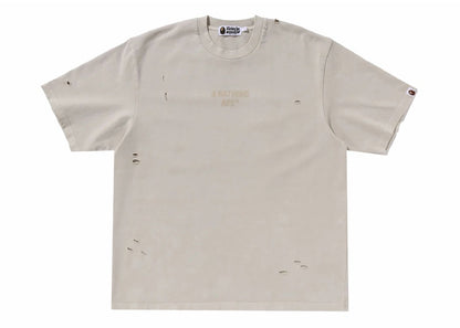 BAPE Damaged Garment Dyed Relaxed Fit Tee Ivory