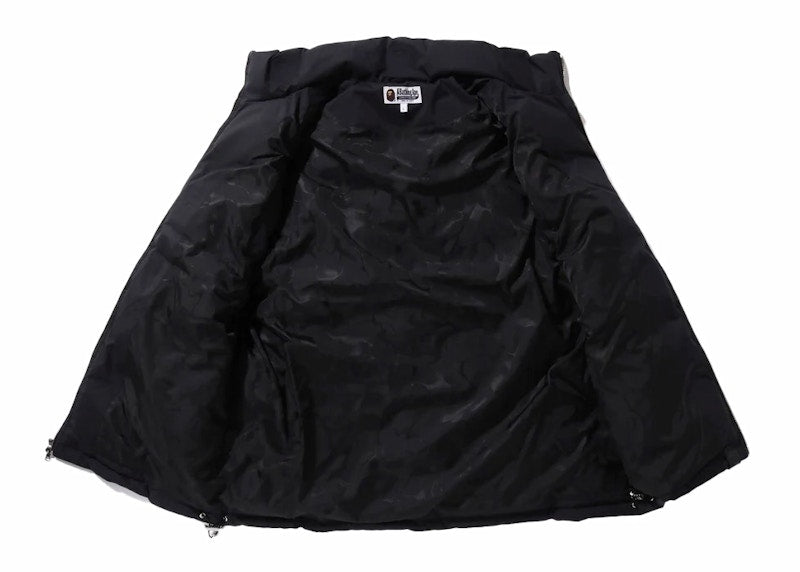 BAPE Debossed Monogram Puffer Down Vest Black