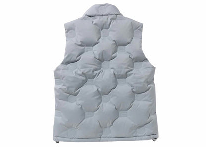 BAPE Debossed Monogram Puffer Down Vest Gray