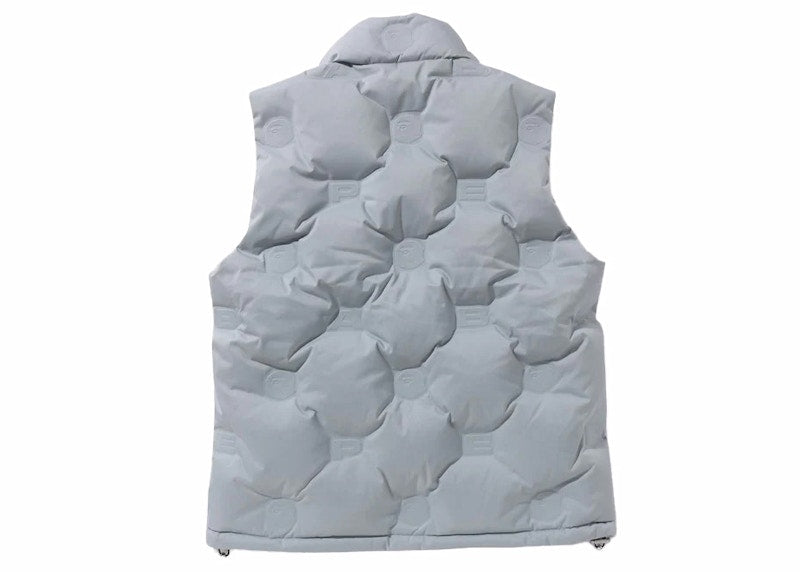 BAPE Debossed Monogram Puffer Down Vest Gray