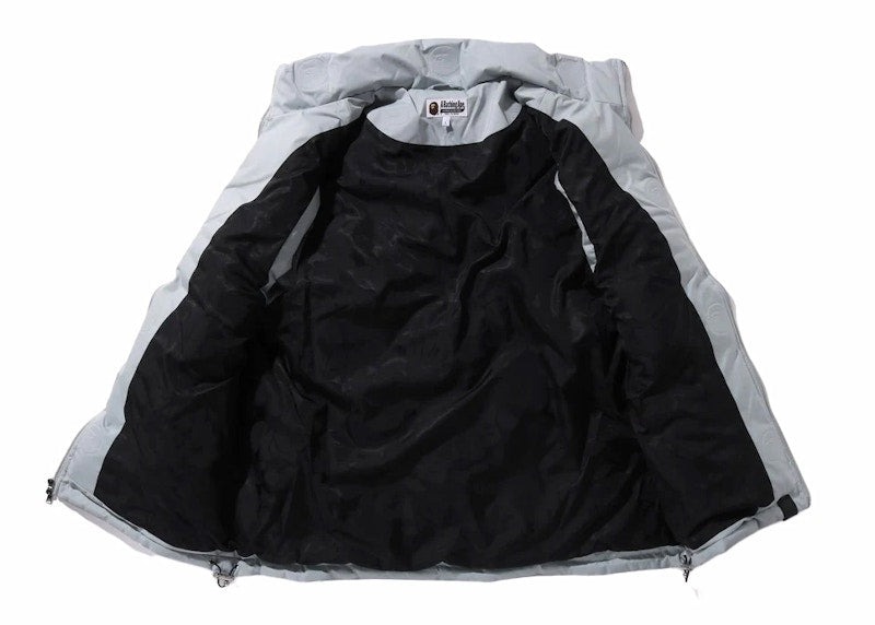 BAPE Debossed Monogram Puffer Down Vest Gray