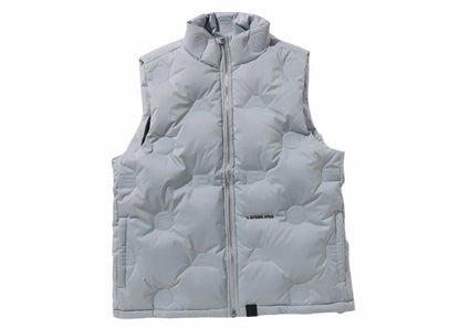 BAPE Debossed Monogram Puffer Down Vest Gray