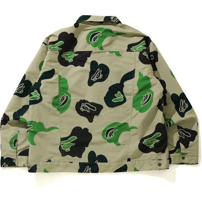 BAPE Def Camo Loose Fit Trucker Jacket Beige