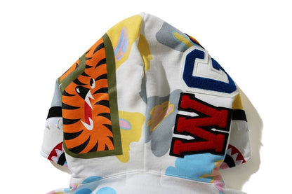 BAPE Def Camo Shark Full Zip Hoodie White