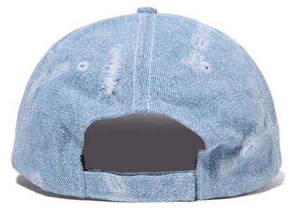 BAPE Denim Distressed Logo Cap Light Indigo