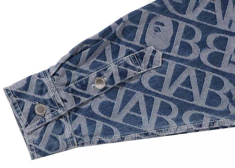 BAPE Denim Monogram Metal One Point Shirt Blue