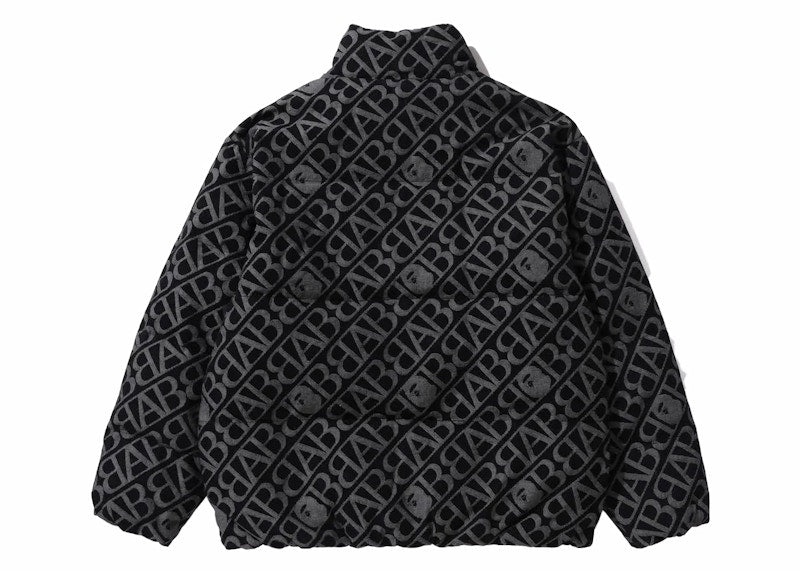 BAPE Denim Monogram Puffer Down Jacket Black