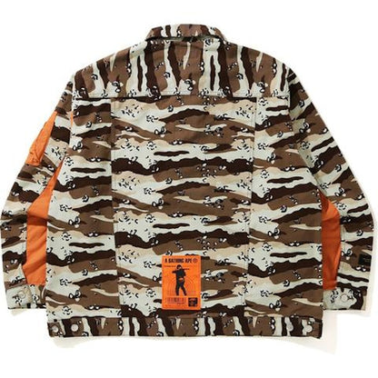 BAPE Desert Camo Loose Fit Trucker Jacket Beige