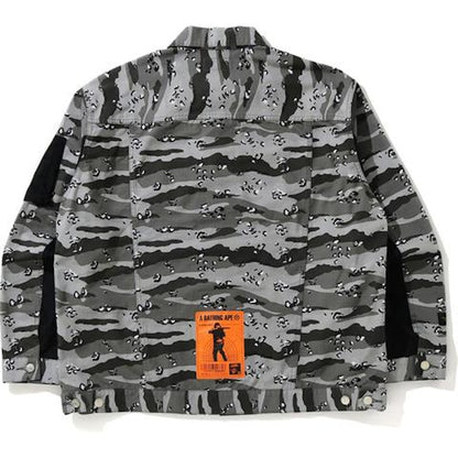 BAPE Desert Camo Loose Fit Trucker Jacket Black