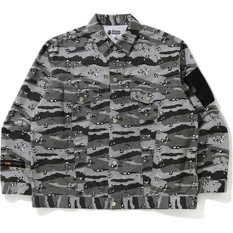 BAPE Desert Camo Loose Fit Trucker Jacket Black