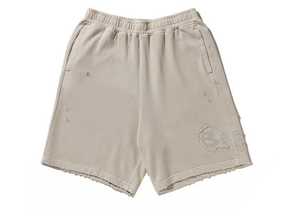 BAPE Destroy Sweat Shorts Ivory
