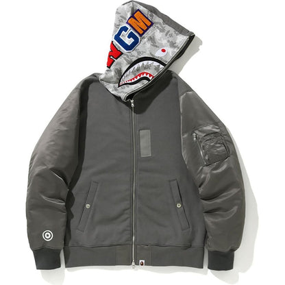 BAPE Digital Camo Military Shark Full Zip Hoodie Gray