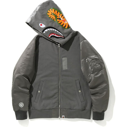 BAPE Digital Camo Military Shark Full Zip Hoodie Gray