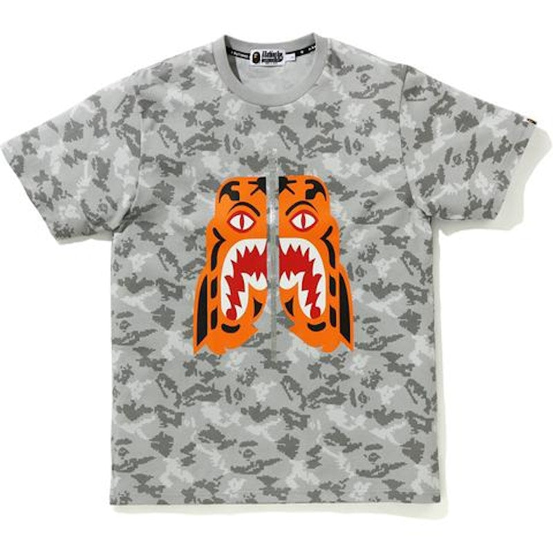 BAPE Digital Camo Tiger Tee Gray