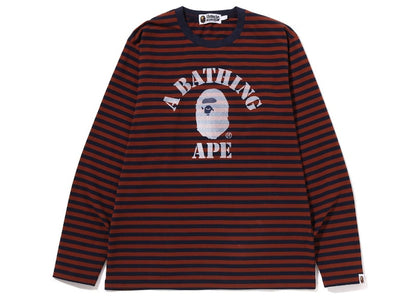BAPE Discharge College Hoop L/S Tee Brown