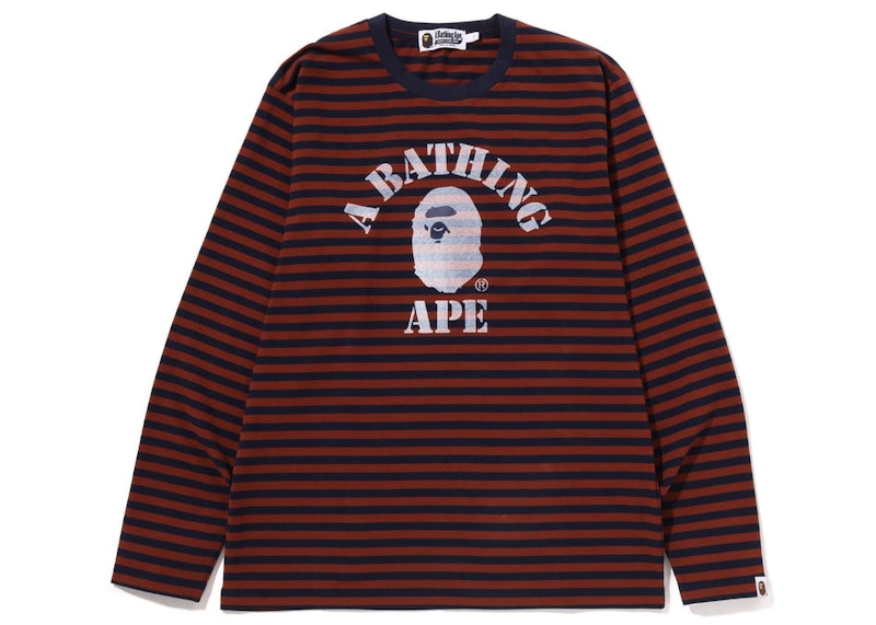 BAPE Discharge College Hoop L/S Tee Brown