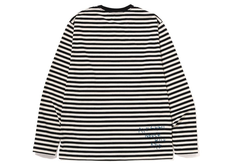 BAPE Discharge College Hoop L/S Tee White