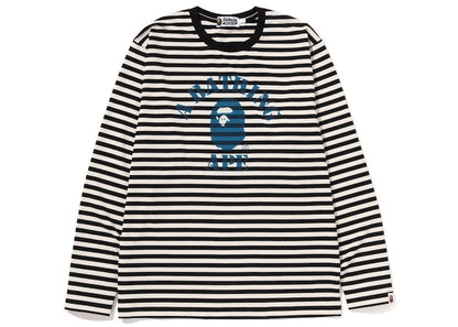 BAPE Discharge College Hoop L/S Tee White