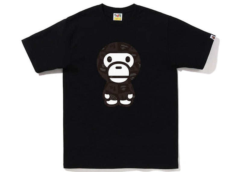 BAPE Distortion Big Baby Milo Tee Black Black