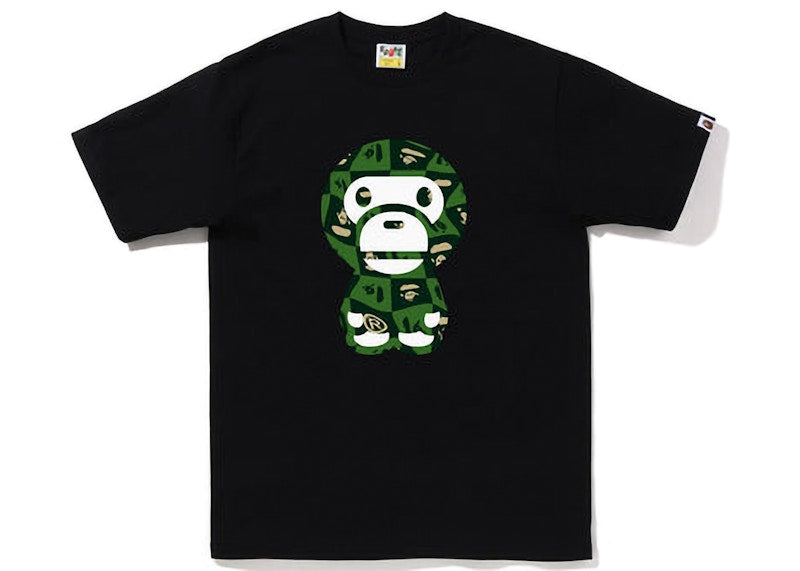 BAPE Distortion Big Baby Milo Tee Black Green