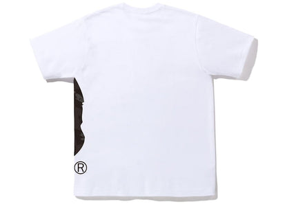 BAPE Distortion Side Big Ape Head Tee White Black