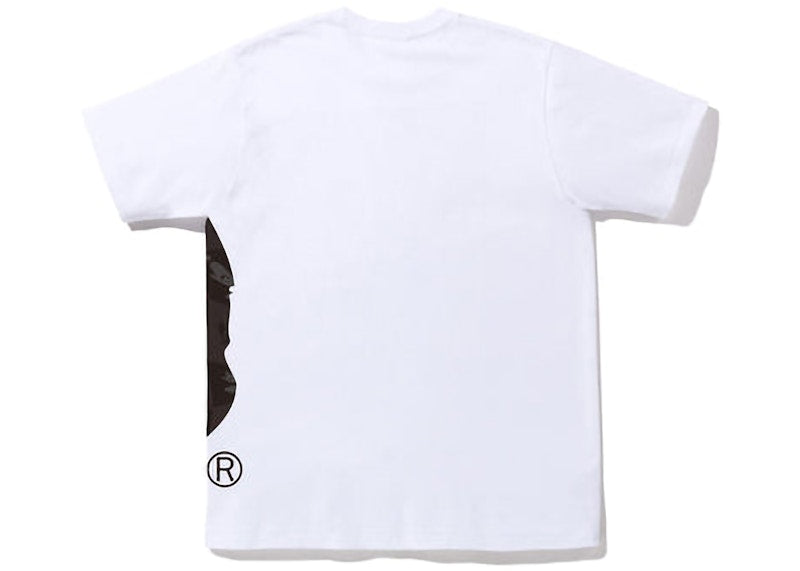 BAPE Distortion Side Big Ape Head Tee White Black