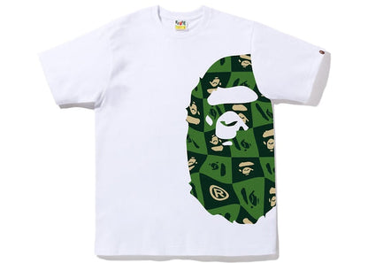 BAPE Distortion Side Big Ape Head Tee White Green