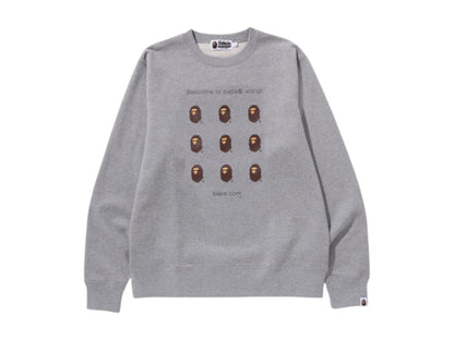 BAPE Dot Com Crewneck Sweatshirt Gray
