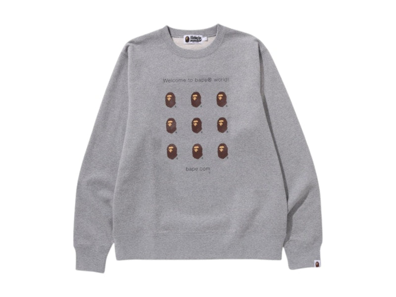 BAPE Dot Com Crewneck Sweatshirt Gray