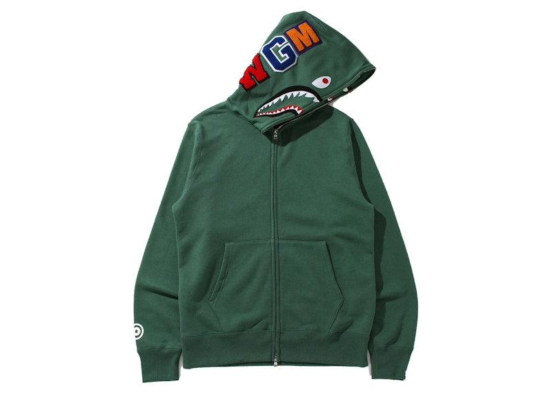 BAPE Double Side Shark Full Zip Hoodie (FW21) Green