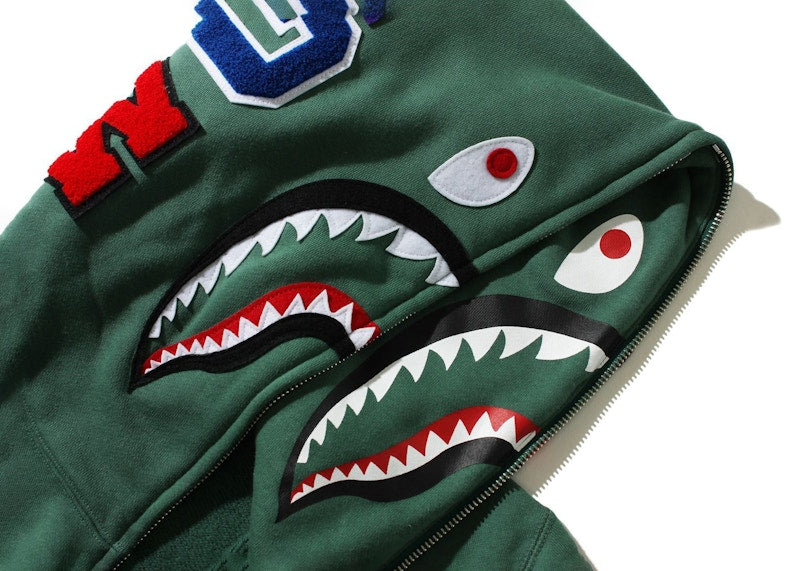 BAPE Double Side Shark Full Zip Hoodie Green