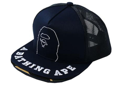 BAPE Double Visor Mesh Snapback Cap Navy