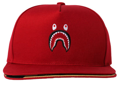 BAPE Double Visor Shark Snapback Cap Red