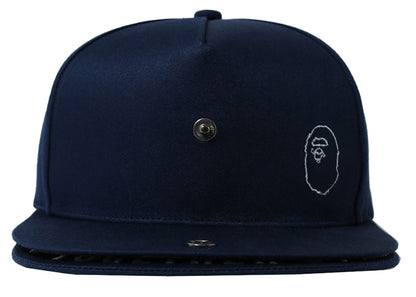 BAPE Double Visor Snapback Cap Navy